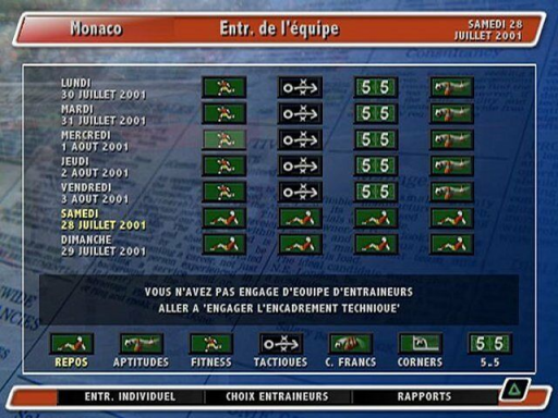 『Alex Ferguson's Player Manager 2001』ゲームのスクリーンショット4