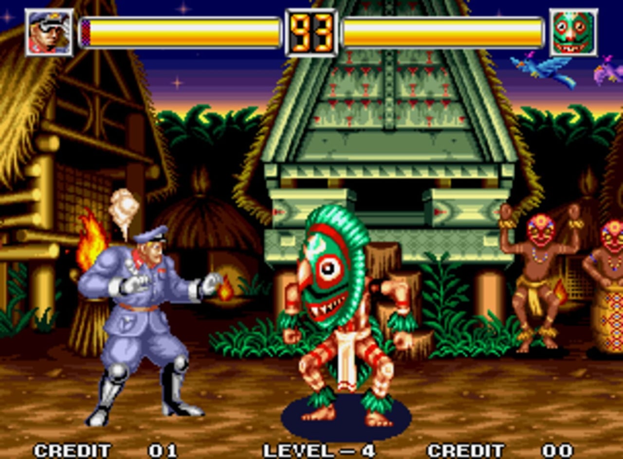 A versus match in World Heroes 2 Jet
